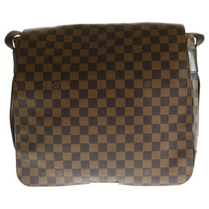 LOUIS VUITTON Damier Bastille Leather Shoulder Bag Brown